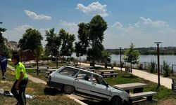 Otomobil millet bahçesine uçtu: 1 yaralı