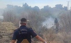 Susurluk'ta çıkan yangında 1 ton saman kullanılamaz hale geldi
