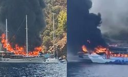Fethiye'de gezi teknesinde yangın