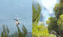 Yangına müdahale eden iki helikopter havada çarpıştı