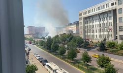 Adliye bahçesinde yangın çıktı