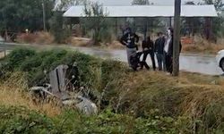 Bolu'da otomobil sulama kanalına uçtu: 1 yaralı