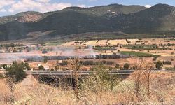 Burdur'da 20 dönümlük otluk alanda yangın