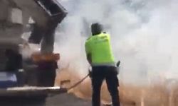 Elazığ'da çıkan arazi yangınına polis ekipleri müdahale etti