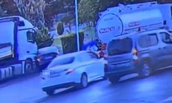 Elazığ'da tırın çarptığı otomobil sürüklendi: O anlar kameraya yansıdı