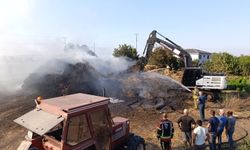 Gönen'de korkutan yangın: 90 ton saman kül oldu