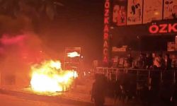 İş yeri önünde korkutan yangın