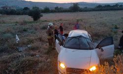 İskenderun'da otomobil tarlaya uçtu