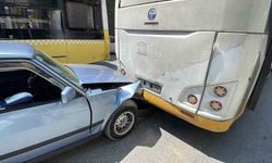 Karaman'da otomobil halk otobüsüne çarptı: 1 yaralı