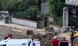 Mahallede korku dolu anlar: Gaz hattı delindi