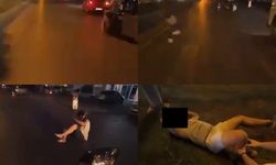 Mersin'de motosikletin yayaya çarptığı kaza kask kamerasında