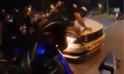 Tekirdağ'da kaza anı kask kamerasında