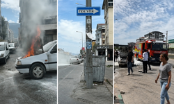 Bursa'da seyir halindeki otomobil alevlere teslim oldu