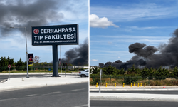 Cerrahpaşa Tıp Fakültesi Hastanesi'nde korkutan yangın! Siyah dumanlar gökyüzünü kapladı