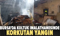 Koltuk imalathanesinde korkutan yangın