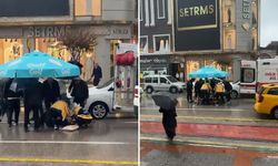 Bursa’da otomobil yayaya çarptı! Yaralı için seferber oldular