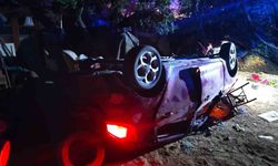 Keşan'da takla atan otomobildeki 4 kişi yaralandı