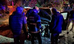 Niğde'de park halindeki otomobil yandı