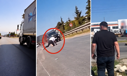 Bursa’da kırmızı ışık faciası: Motosiklet tırın lastiklerine savruldu