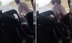 Yolcu otobüsünde pes dedirten görüntü! Seyir halindeyken şoför değiştirdiler