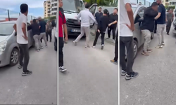 Mudanya’da okul önünde servis şoförleri birbirine girdi