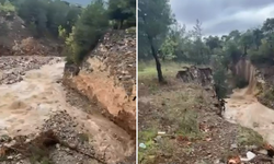 Bursa’da sağanak sonrası korkutan an! Cumalıkızık’ta heyelan kamerada