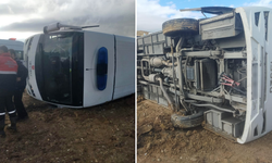 Cezaevi nakil aracı yoldan çıkıp devrildi: 7 yaralı
