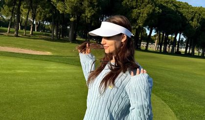 Fahriye Evcen golfteki hünerlerini sergiledi