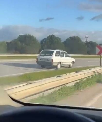 Bursa'da ters şeritten ilerleyen araç tehlike saçtı