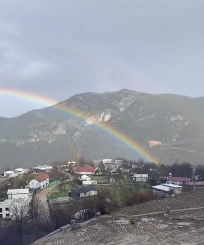 Bursa'da yağmur sonrası görsel şölen