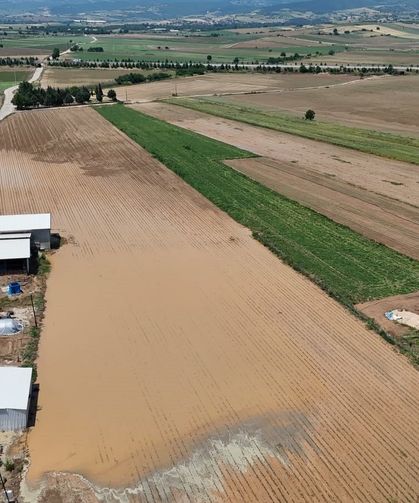 Bursa Yenişehir'de sel ve dolu felaketi