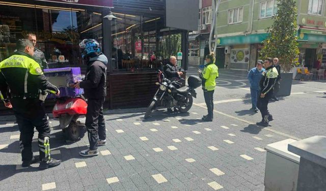 Bandırma’da yaya alanlarında motosiklet alarmı