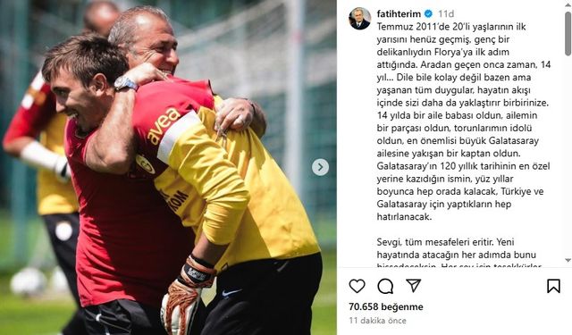 Fatih Terim'den Muslera'ya veda mesajı