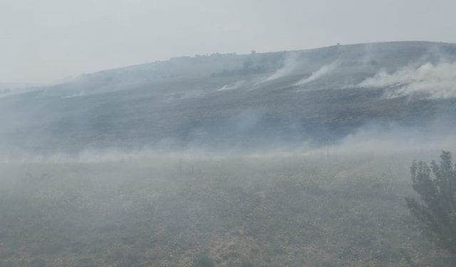 Çivril’de otluk alanda yangın çıktı