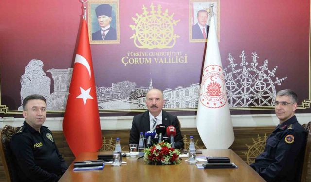 Çorum Valisi Çalgan: "Kişilere karşı işlenen suçlarda genel olarak yüzde 23 azalma yaşandı"
