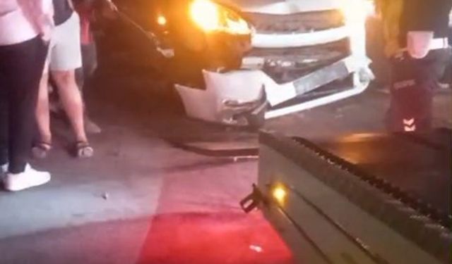 Hafif ticari araç koyun sürüsüne çarptı, 15 koyun telef oldu