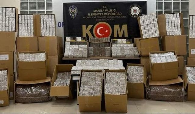 Manisa’da 292 bin adet makaron ele geçirildi