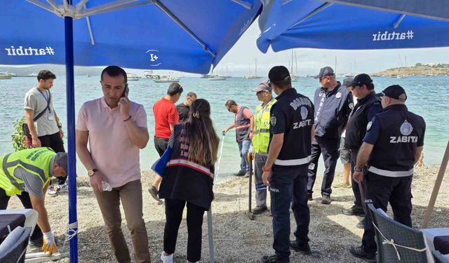 Sahilde işgale müdahale: Masalar kaldırıldı, şerit çekildi