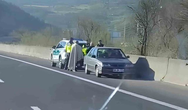 TEM’de kilometrelerce mesafe ters şeritten gitti: 9 bin TL ceza yedi