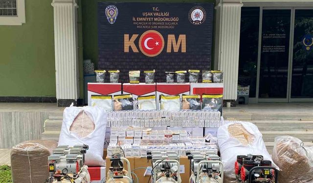 Uşak’ta yapılan operasyonda çok sayıda kaçak makaron ele geçirildi