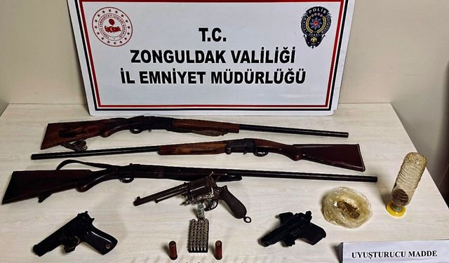 Zonguldak’ta ruhsatsız silah operasyonu; 2 kişi adli kontrolle serbest bırakıldı