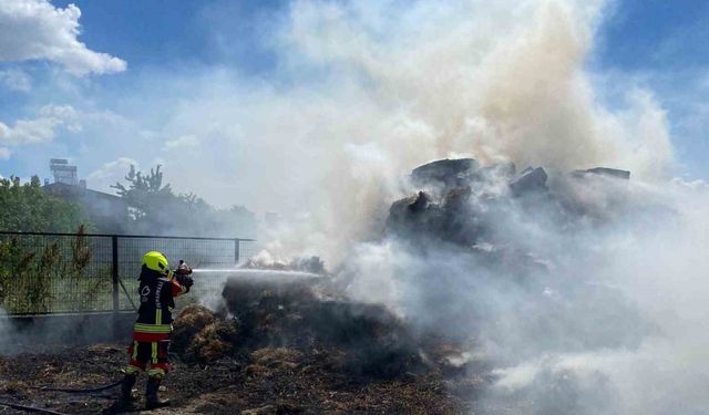 Balıkesir’de 500 balya saman kül oldu