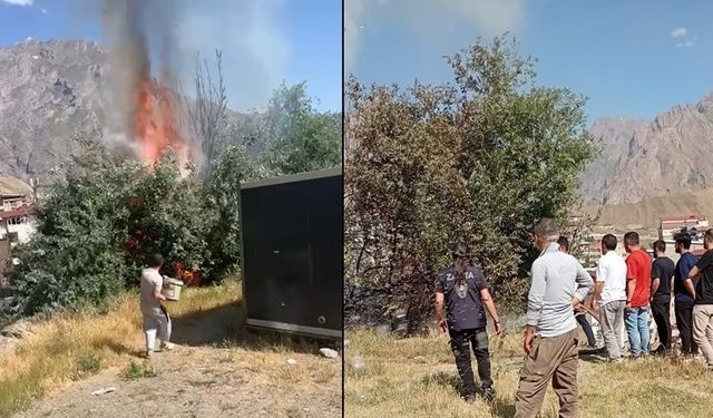 Hakkari’de iki noktada çıkan yangın kontrol altına alındı