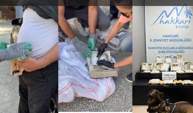 Hakkari’de kitap ve korse içerisinde 7 kilo metamfetamin ele geçirildi