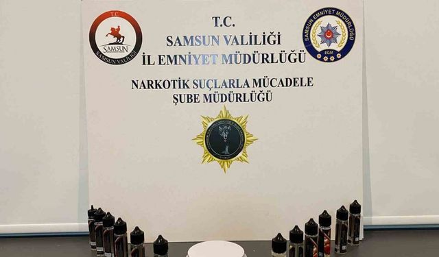 Samsun likit esrar ele geçirildi