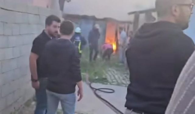 Van’da odunluk yangını