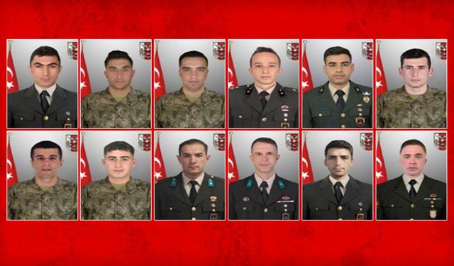 Şehit olan 12 askerimizin kimlikleri belli oldu