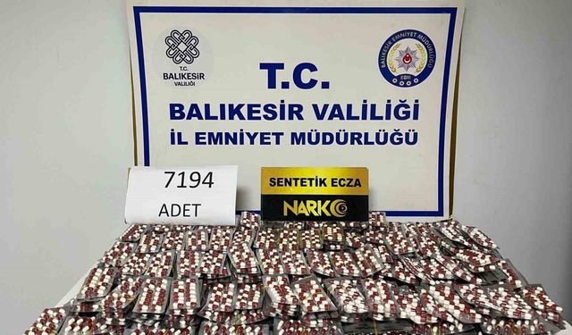 Ayvalık’ta 7 bin 194 adet sentetik hap ele geçirildi