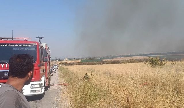 Balıkesir’de mera yangını