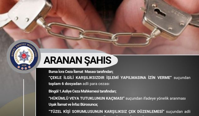 Bingöl’de 10 yıl kesinleşmiş hapis cezası bulunan şahıs yakalandı